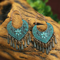 Vintage-Style Blue Mandala Earrings