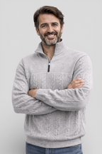 Striped Henley Jumper with Button Placket and Long Sleeves