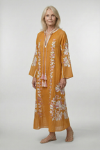 Oversized boho maxi-jurk met V-hals en lange mouwen