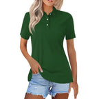 Poloshirt met korte mouwen, knoopsluiting en losse pasvorm