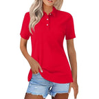 Poloshirt met korte mouwen, knoopsluiting en losse pasvorm