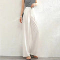 Linen Wide-Leg Trousers with Tulip Hem