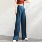 Linen Wide-Leg Trousers with Tulip Hem