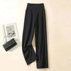 Linen Wide-Leg Trousers with Tulip Hem
