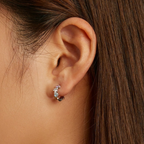 Colourful Paw Hoop Earrings in Sterling Silver