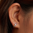 Colourful Paw Hoop Earrings in Sterling Silver