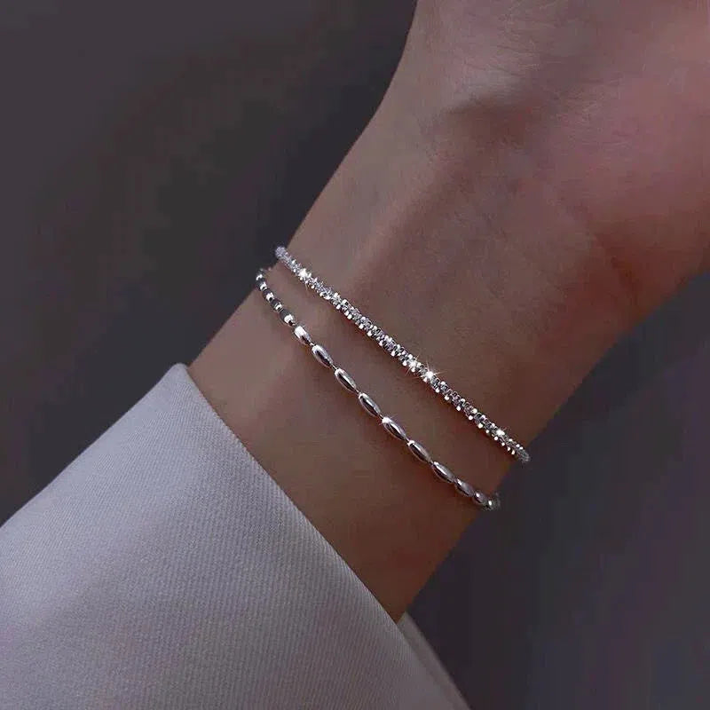 Silver-Tone Zirconia Bracelet