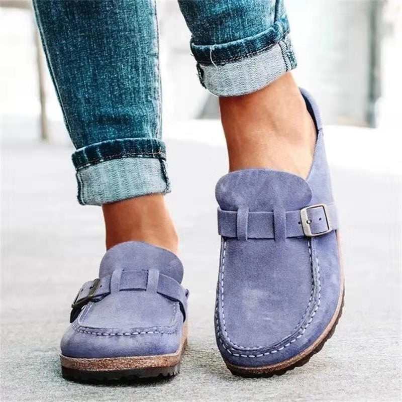 Faux Suede Buckle Strap Slingback Sandals