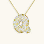 Pavé Bubble Initial Necklace