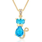 Ketting met kristallen kattenhanger