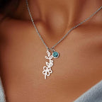 Personalised Birthstone and Birth Flower Necklace