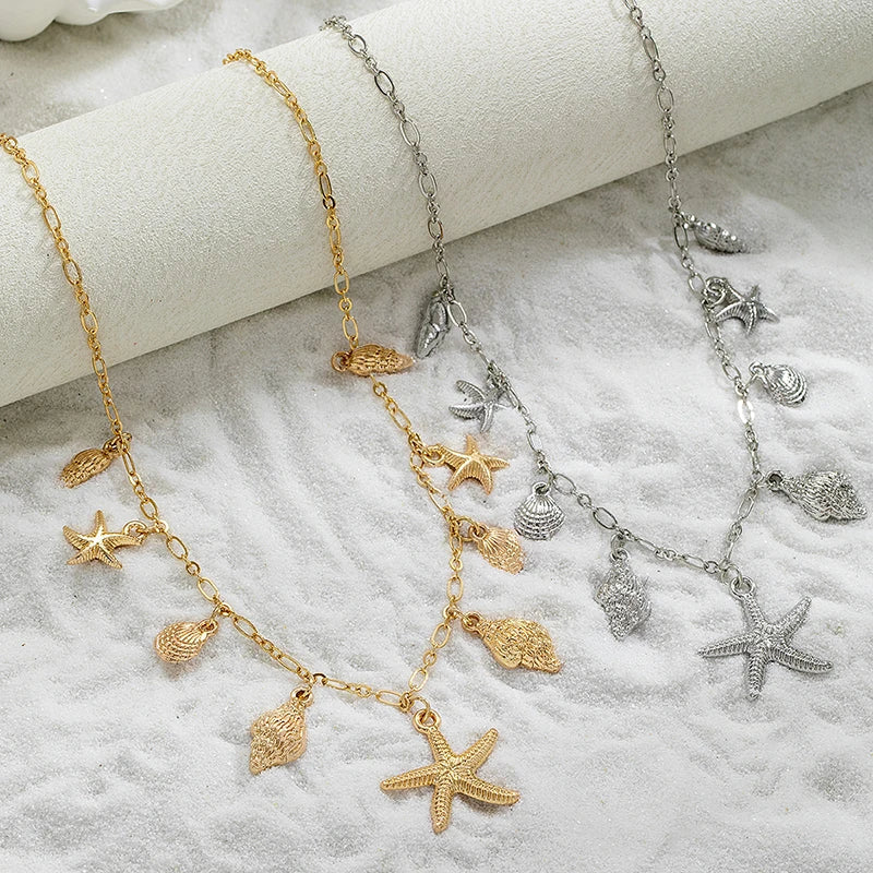 Starfish and Shell Necklace