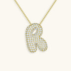 Pavé Bubble Initial Necklace