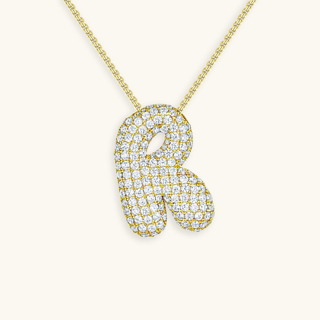 Pavé Bubble Initial Necklace