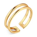 Adjustable Double-Band Open Cuff Ring