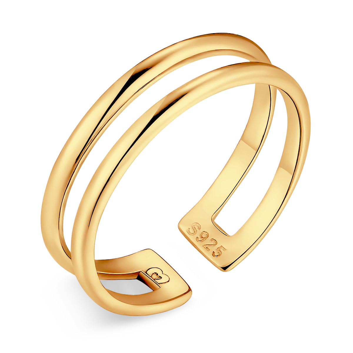 Adjustable Double-Band Open Cuff Ring