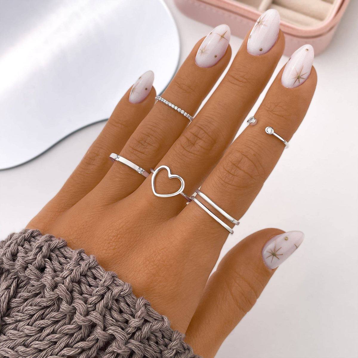 Adjustable Double-Band Open Cuff Ring