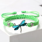 Handwoven Dragonfly Charm Bracelet