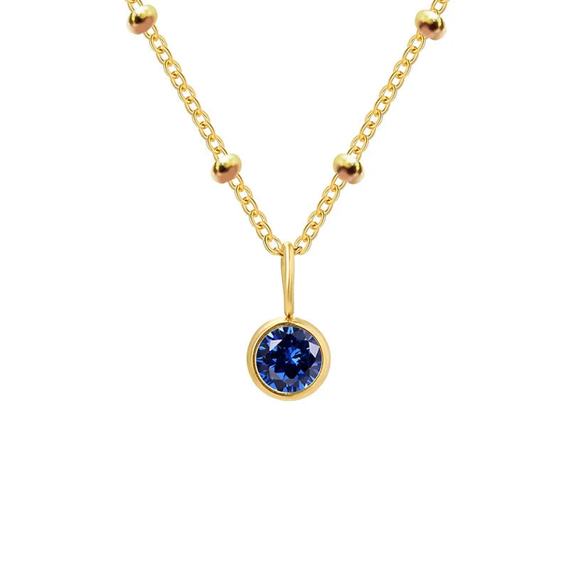 Fijne geboortesteenketting met kralenketting