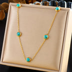 Turquoise Gold-Tone Jewellery Set