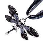 Crystal Dragonfly Pendant Necklace in Six Colours