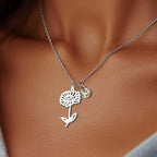 Personalised Birthstone and Birth Flower Necklace