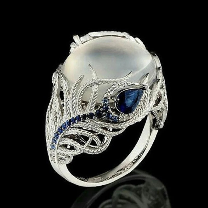 Sterling Silver Opal-Look Ring