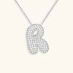Pavé Bubble Initial Necklace