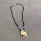 Vintage Cat and Star Pendant Necklace