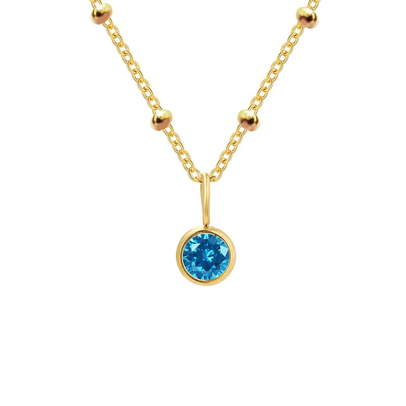 Fijne geboortesteenketting met kralenketting