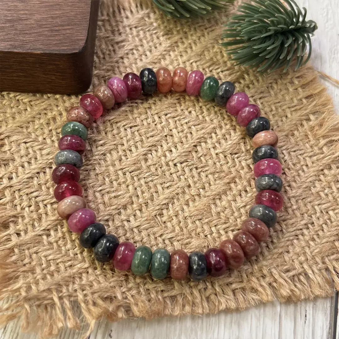 Rainbow Tourmaline Bead Bracelet