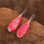 Imperial Jasper Teardrop Earrings in Two Metal Tones