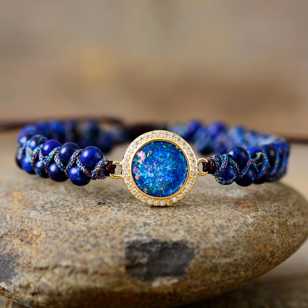 Jasper and Opal-Look Bead Bracelet