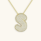 Pavé Bubble Initial Necklace