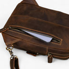 Men's Genuine Cowhide Leather Tablet Satchel Bag