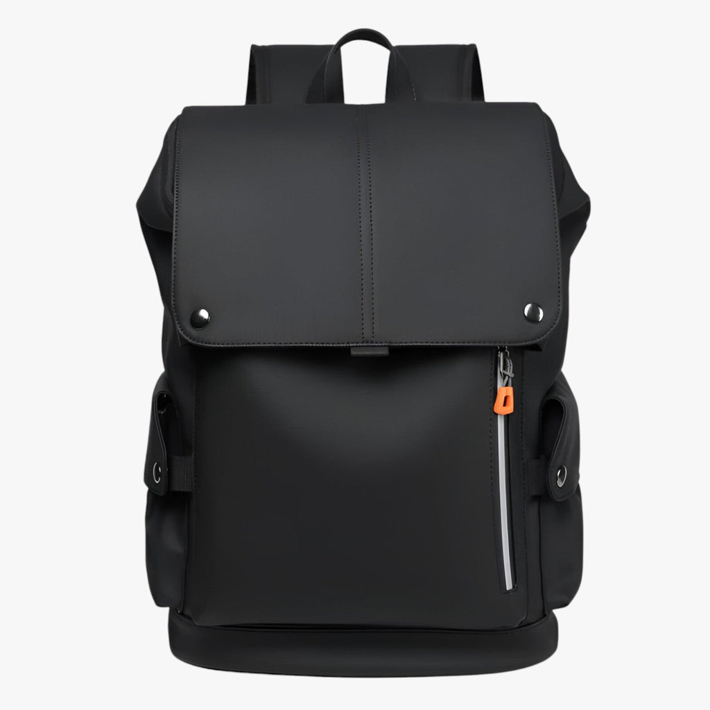 Waterproof PU Leather Laptop Backpack with USB Charger Port