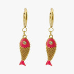 Coloured Steel Stud Earrings with Sea Motifs
