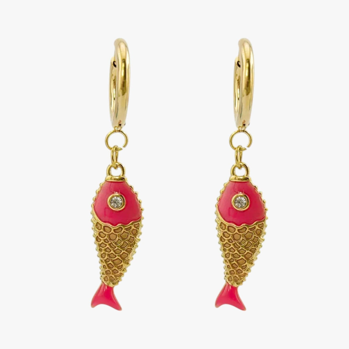 Coloured Steel Stud Earrings with Sea Motifs