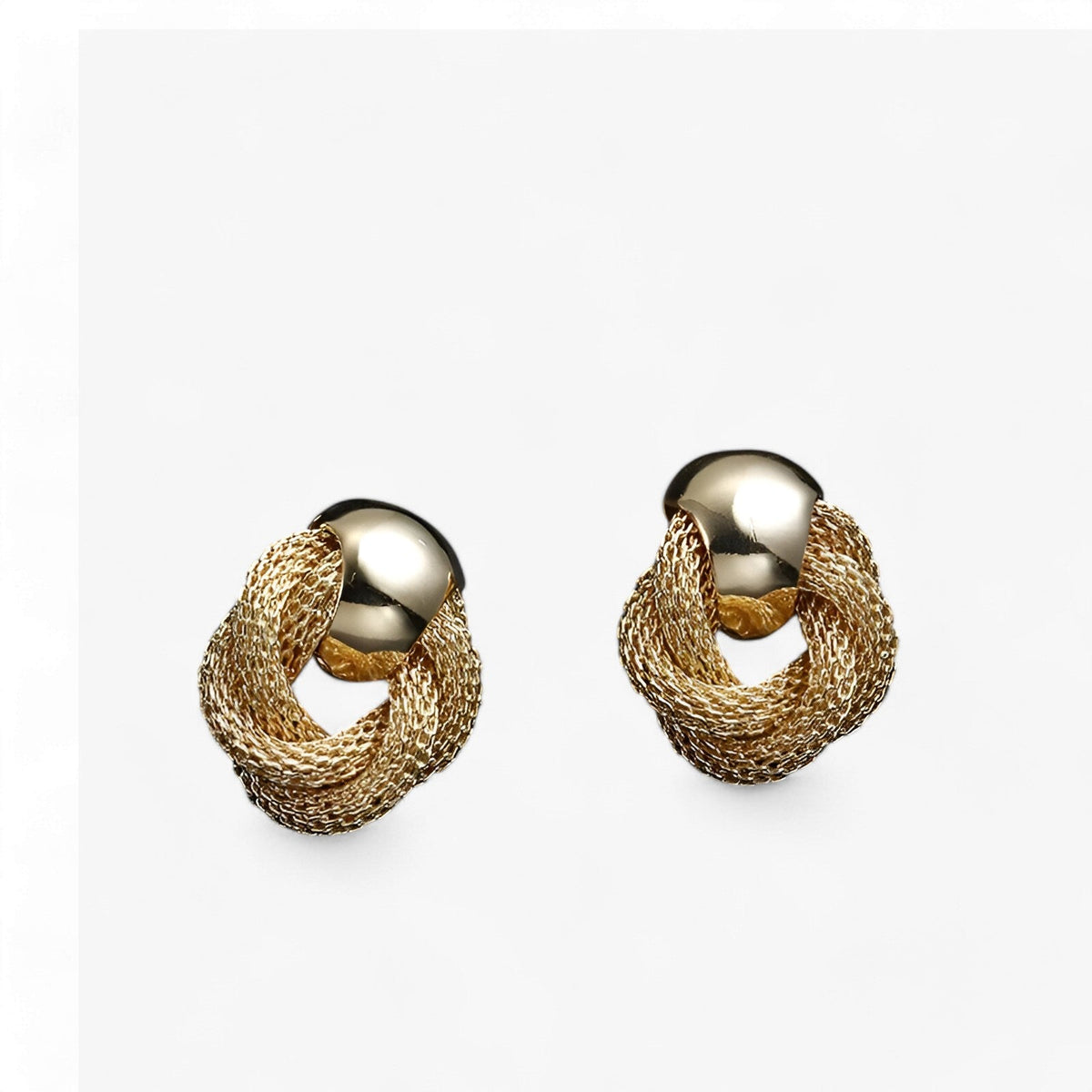 Twisted Vintage-Style Earrings in Gold-Tone