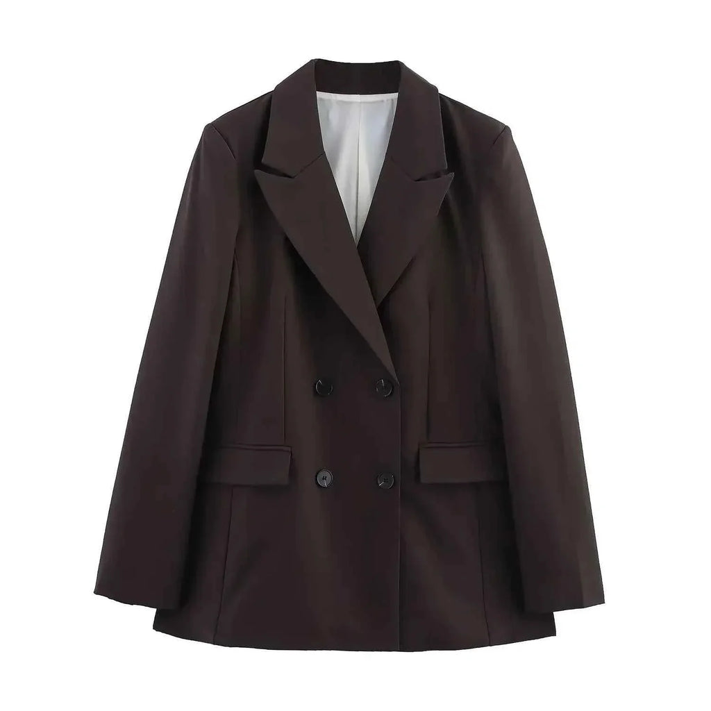 Tailored Long Blazer and Trouser Set with Matching Buttons