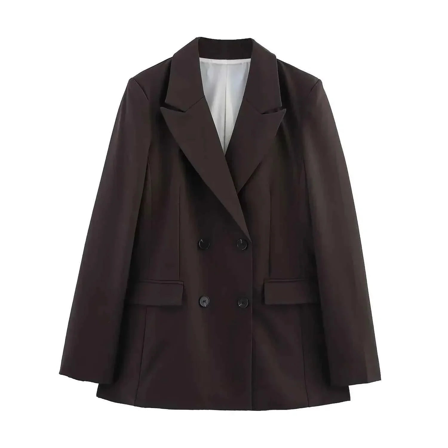 Tailored Long Blazer and Trouser Set with Matching Buttons