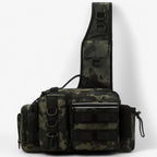 Two-Compartment Nylon Fishing Backpack with Rod Holder