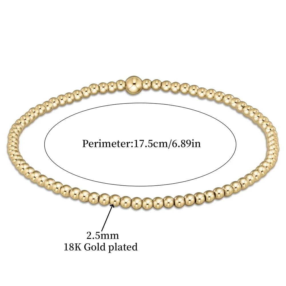 Gold-Tone Turquoise-Look Beaded Bracelet