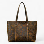 Grote handgemaakte vintage leren shopper-schoudertas voor dames