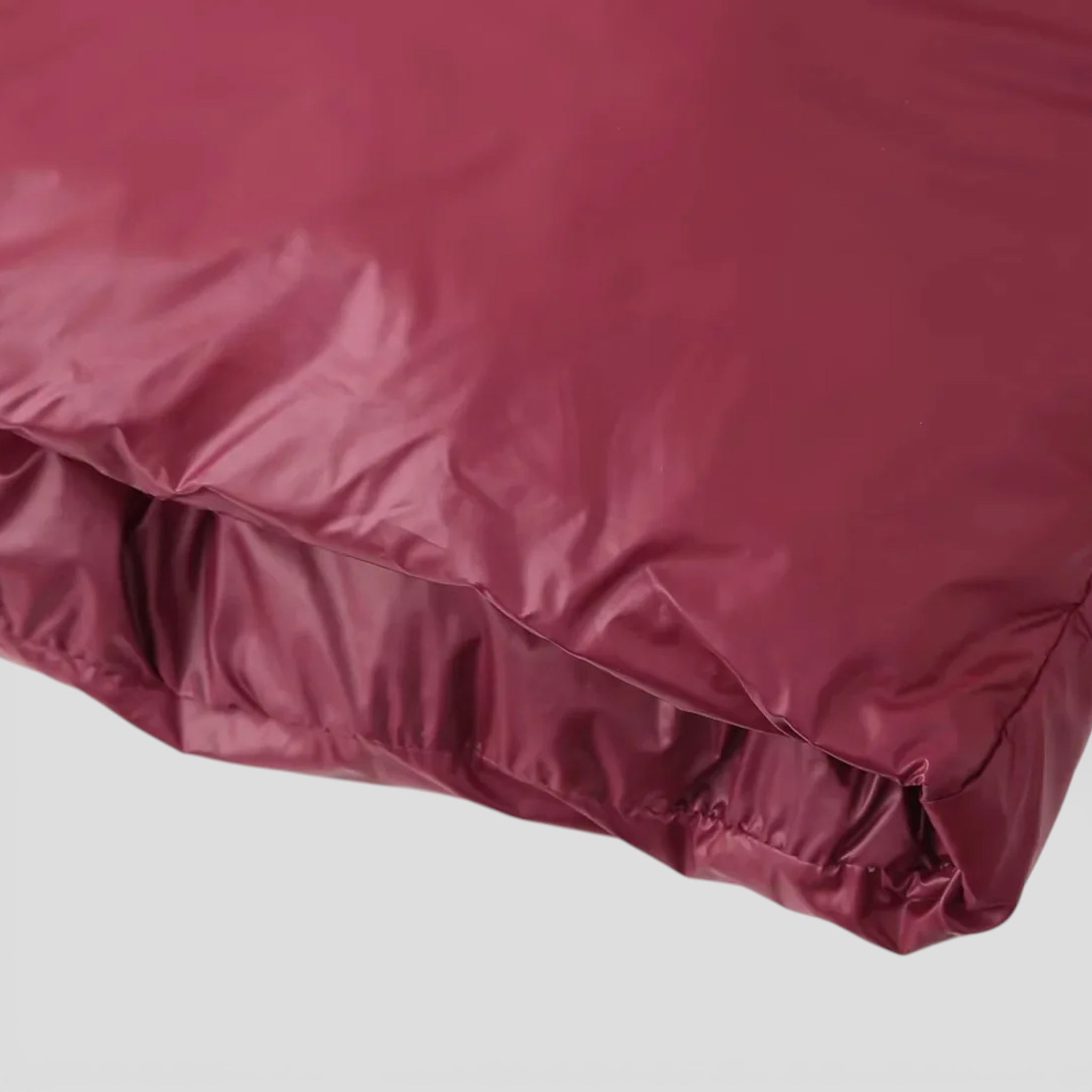 Two-Tone Quilted Hooded Coat with Stand Collar and Zip