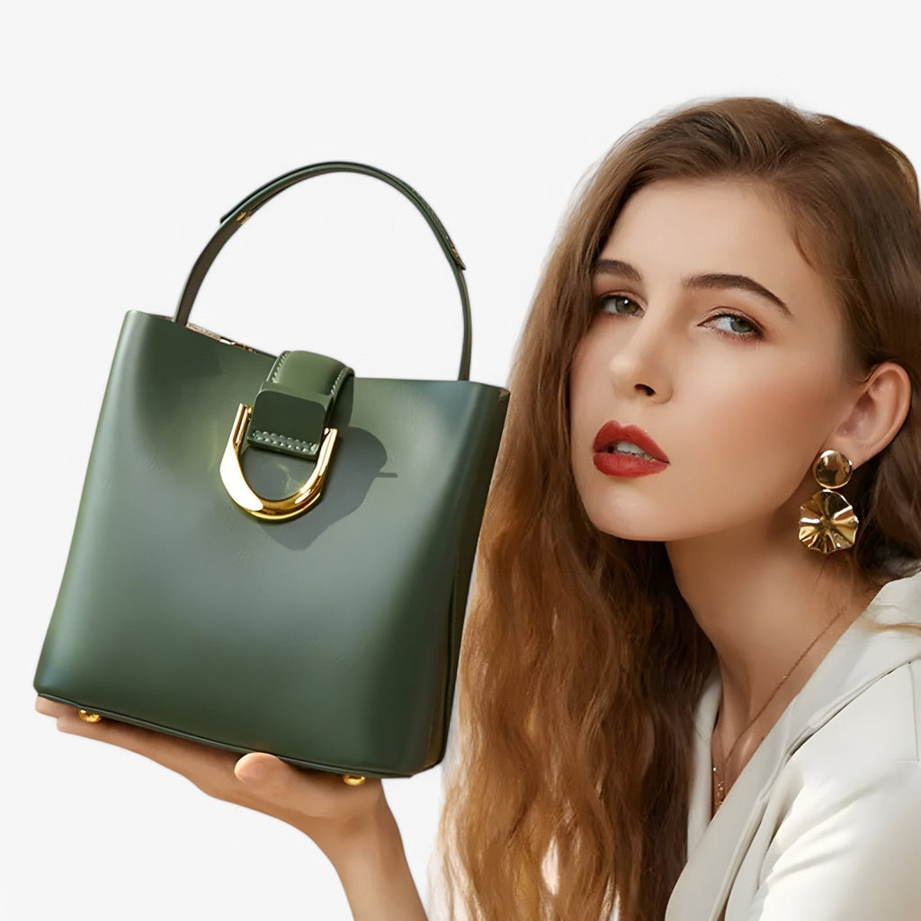 Spacious Versatile Fashion Bucket Bag in Four Colours