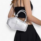 Gothic Coffin-Shaped Chain Handbag for Halloween