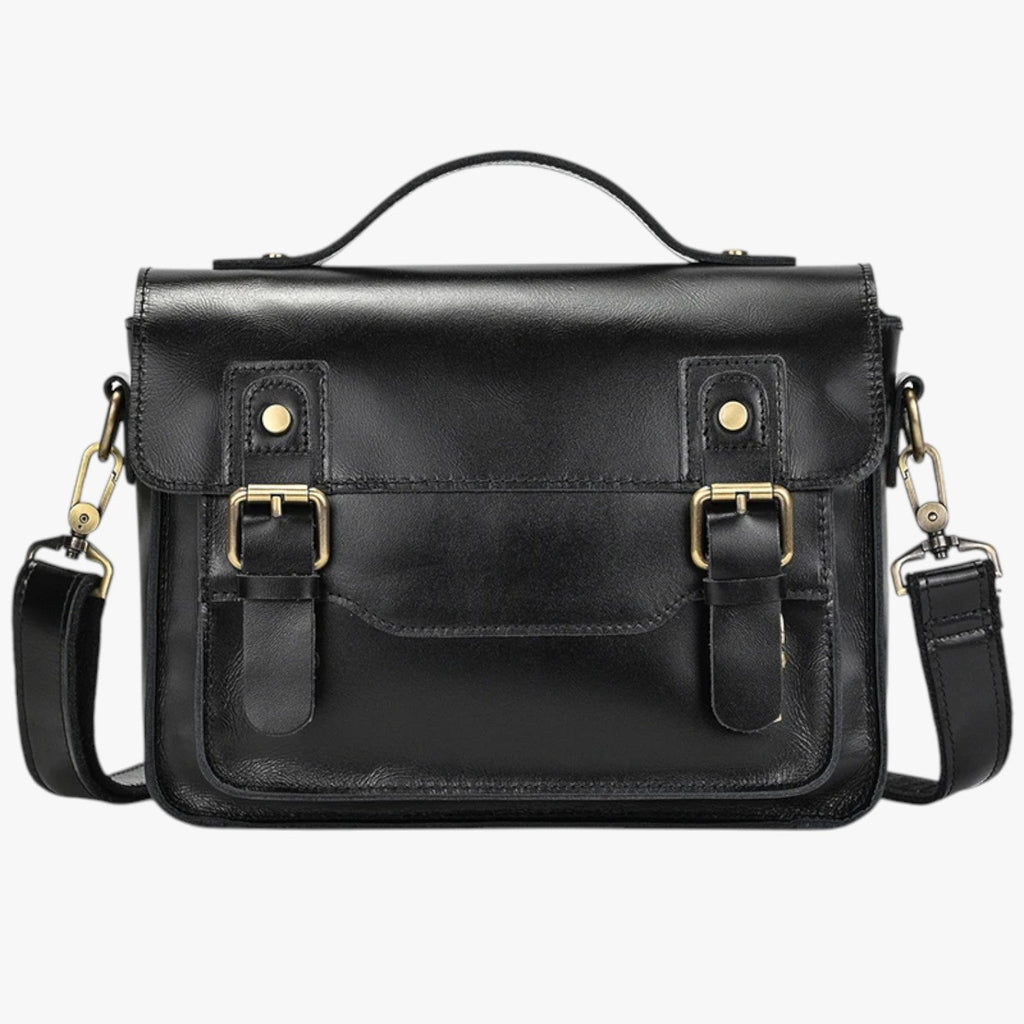 Unisex Anti-Theft Leather Shoulder Bag with Hidden Zips