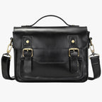 Unisex Anti-Theft Leather Shoulder Bag with Hidden Zips