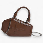 Gothic Coffin-Shaped Chain Handbag for Halloween
